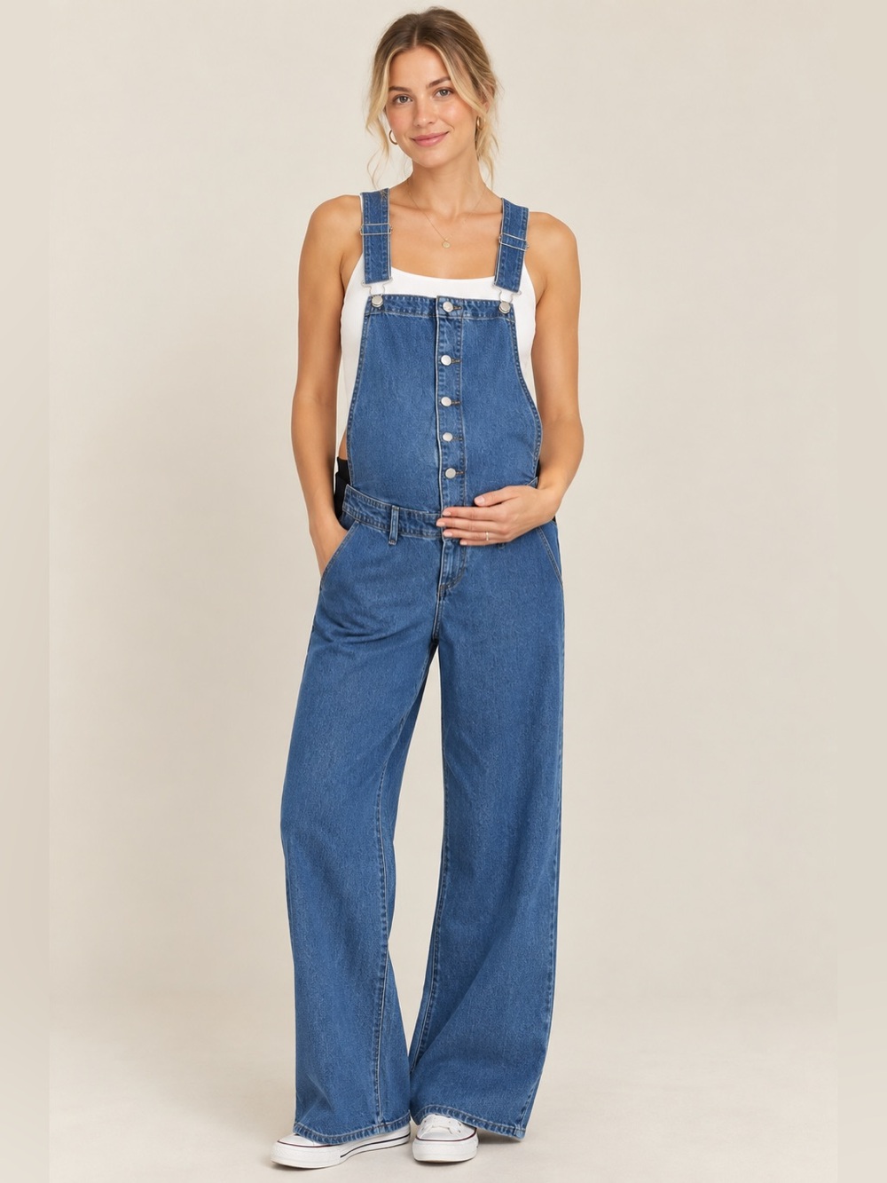 Isabel Maternity by Ingrid & Isabel Blue Denim Maternity Overalls